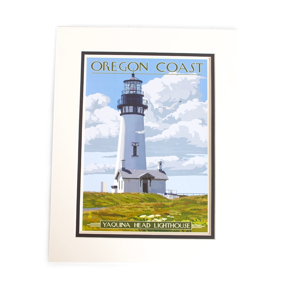 PNW/Oregon Spirit, Posters, Gifts, 11"x14", Lantern Press, Matted Print, Oregon Coast, Yaquina Head, 846918